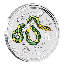 Срібна монета Сакральна Змія для Здоров'я, Багатства, Слави, Успіху, Процвітання й Мудрості 1 Dollar
