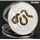 Срібна монета Сакральна Змія для Здоров'я, Багатства, Слави, Успіху, Процвітання й Мудрості 1 Dollar