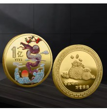 Золота монета Містична Леопардова Змія приносить Велику Удачу, Здоров'я, Процвітання і здійснення бажань