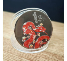 Срібна монета Змія для удачі, Процвітання, Здоров'я та з мантрами багатства для накопичення Багатства та Сохр