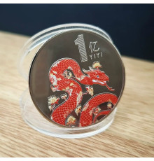 Срібна монета Змія для удачі, Процвітання, Здоров'я та з мантрами багатства для накопичення Багатства та Сохр