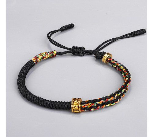 Тибетський Сакральний браслет чорний ручної роботи з Мантрою здійсненні Желаний і Здоров'я Непал