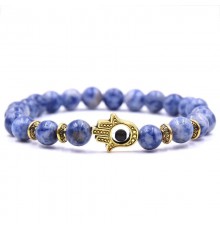 Тибетський Браслет із Ляпіта Лазуриту з рукою Фатіми для Захисту, Здоров'я приносить Щастя і радість