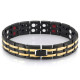 Чорний із Золотим Турмаліновим браслетом Ультраміцний Біомагінтний з Титаном, Германієм і Біофотонами Energy 5в1