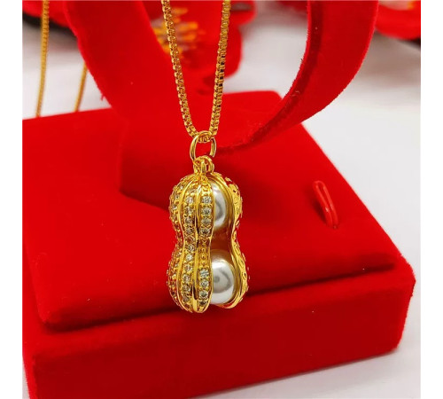 Золота підвіска Арахіс із перлами для цвітіння і Довголіття і Велике Багатство 18 каратів