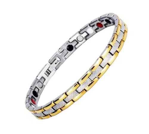 Турмаліновий браслет срібло із золотом тонкий Змія Біомагінтний з Титаном, Германієм і Біофотонами Energy 5в1