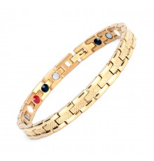 Турмаліновий браслет Золотий тонкий Змія Біомагінтний з Титаном, Германієм і Біофотонами Energy 5в1