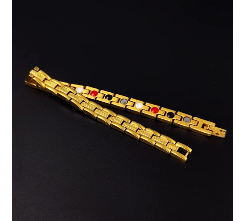 Турмаліновий браслет Золотий тонкий Змія Біомагінтний з Титаном, Германієм і Біофотонами Energy 5в1