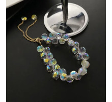 Браслет із гірського кристала гранованого Імператорська Аврора Рожева дарує нескінченне багатство та мудрість