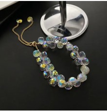 Браслет із гірського кристала гранованого Імператорська Аврора Рожева дарує нескінченне багатство та мудрість