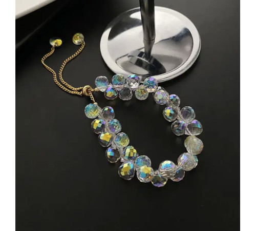 Браслет із гірського кристала гранованого Імператорська Аврора Рожева дарує нескінченне багатство та мудрість