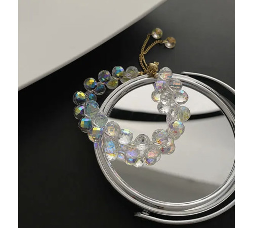 Браслет із гірського кристала гранованого Імператорська Аврора Рожева дарує нескінченне багатство та мудрість