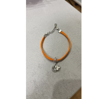 Браслет щасливого Чотирилистного конюшини на удачу на оранжевій нитці з підковою Фортуни