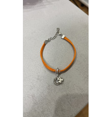 Браслет щасливого Чотирилистного конюшини на удачу на оранжевій нитці з підковою Фортуни