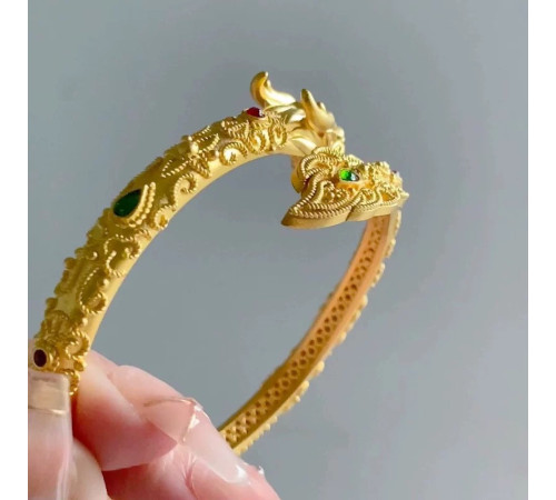 Золотий Браслет Дракон Мільйонера для процвітання і Здоров'я заряджений на виконання бажань амулет