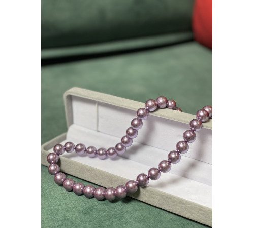 Перлове намисто з Малазійських лавандових перлів Akoya Клас AAA із сережками та браслетом для багатства