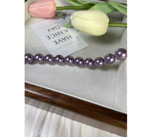 Перлове намисто з Малазійських лавандових перлів Akoya Клас AAA із сережками та браслетом для багатства