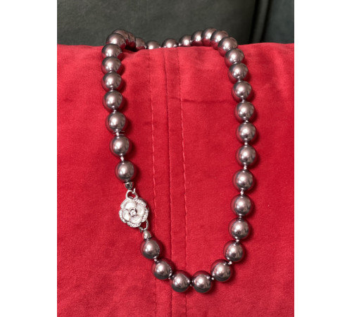 Фіолетове намисто перлів Малайзії Akoya Клас AAA з фіанітами для Багатства, Здоров'я та удачі