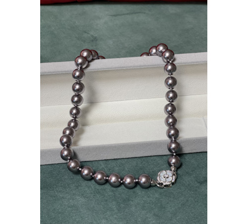 Фіолетове намисто перлів Малайзії Akoya Клас AAA з фіанітами для Багатства, Здоров'я та удачі