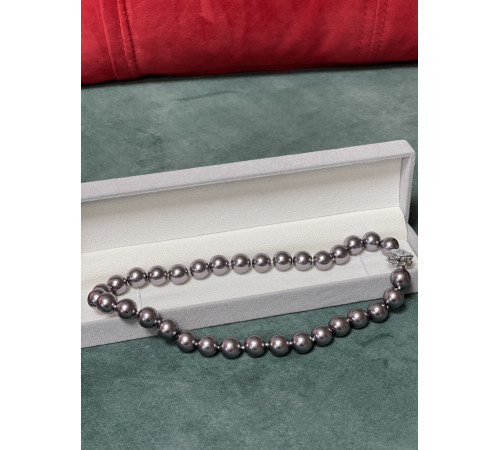 Фіолетове намисто перлів Малайзії Akoya Клас AAA з фіанітами для Багатства, Здоров'я та удачі