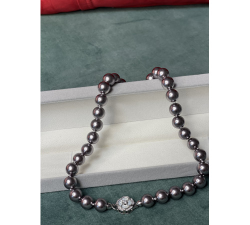 Фіолетове намисто перлів Малайзії Akoya Клас AAA з фіанітами для Багатства, Здоров'я та удачі