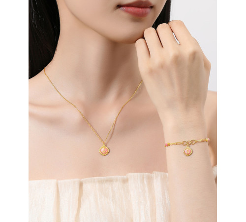 Золотий комплект Змія підвіска та браслет Змія для Розкішного життя