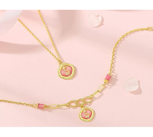 Золотий комплект Змія підвіска та браслет Змія для Розкішного життя