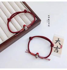 Тибетський браслет Бог Багатства на червоній нитці 7 чакр ручної роботи для Багатства та Здоров'я