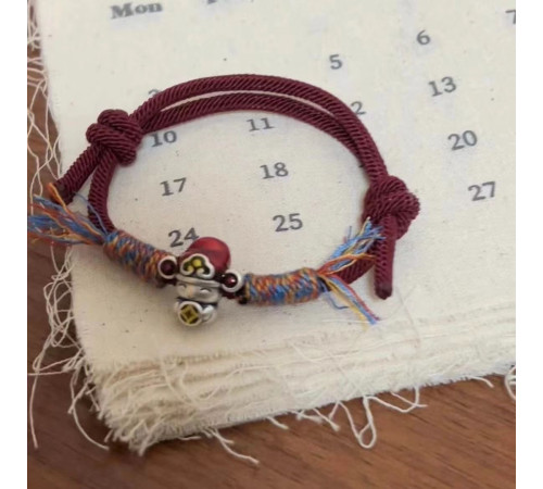 Тибетський браслет Бог Багатства на червоній нитці 7 чакр ручної роботи для Багатства та Здоров'я