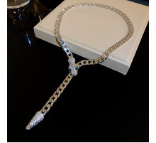 Срібна Підвіска Змія з фіанітами та магнітами для Здоров'я, Багатства, удачі та здійснення Жела