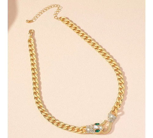 Золота Підвіска Змія з фіанітами для Здоров'я, Багатства, удачі та здійснення Жела