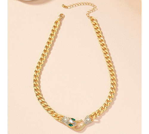 Золота Підвіска Змія з фіанітами для Здоров'я, Багатства, удачі та здійснення Жела