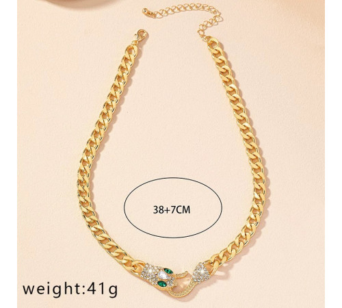 Золота Підвіска Змія з фіанітами для Здоров'я, Багатства, удачі та здійснення Жела