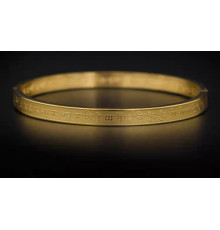 Золотий Тибетський Браслет з мантрою для удачі й Лотосом із Катманду