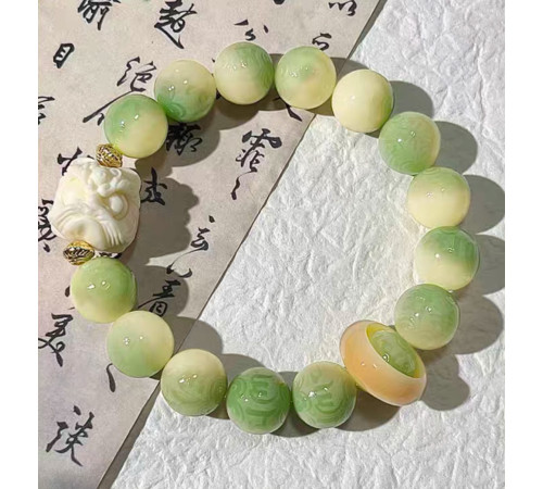 Тибетський Дорогоцінний Браслет з мантрою Om Mani Padme Hum і сніговим Львом Лаймовий Бодхі* У Тибетських Леджендах