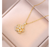 Золота підвіска Віяло удачі з п'ятьма обертовими лезами приваблює чудове удачу, від жовтої п'ятірки