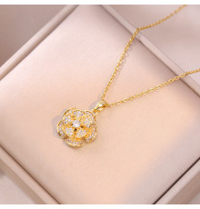 Золота підвіска Віяло удачі з п'ятьма обертовими лезами приваблює чудове удачу, від жовтої п'ятірки