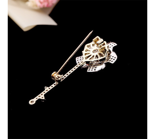 Золота Брошка Віяло удачі з п'ятьма обертовими лезами приваблює чудове удавання, прибирає перешкоди від