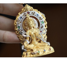Тибетська Золота Підвіска Зелена Богиня Тара