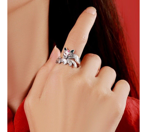 Срібне кільце Любові 9-хвостової Лисиси для приваблення другої половинки та сексуальності