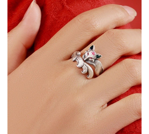 Срібне кільце Любові 9-хвостової Лисиси для приваблення другої половинки та сексуальності