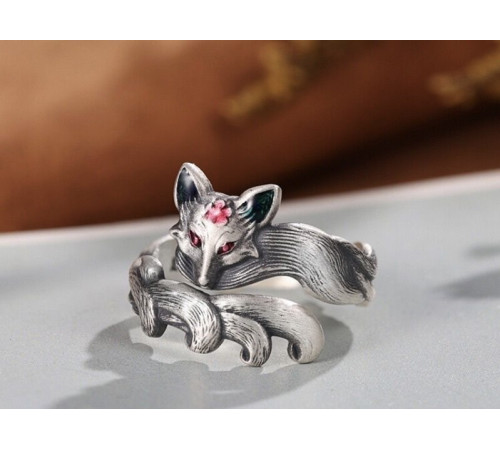 Срібне кільце Любові 9-хвостової Лисиси для приваблення другої половинки та сексуальності