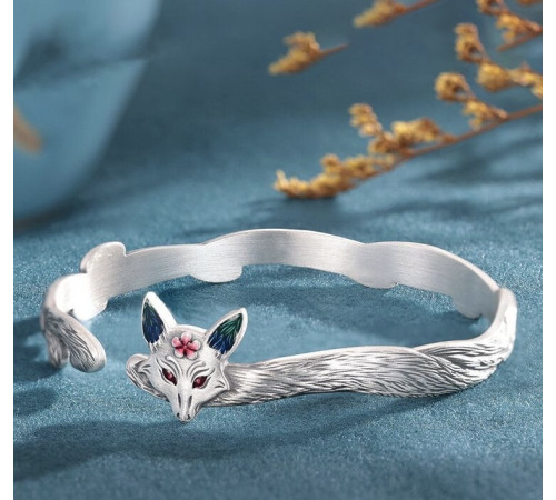 Срібний Браслет Любові 9-хвостої Лиси для приваблення другої половинки та сексуальності