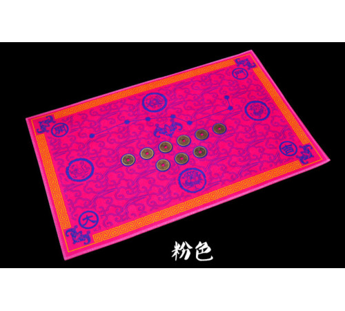 Килимок придверний пурпуровий 9 китайських монет Фен-шуй рожевий великий 80х50 Процвітання будинку