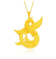 Золота підвіска Фенікс для щастя, здоров'я, мудрості, процвітання та захисту