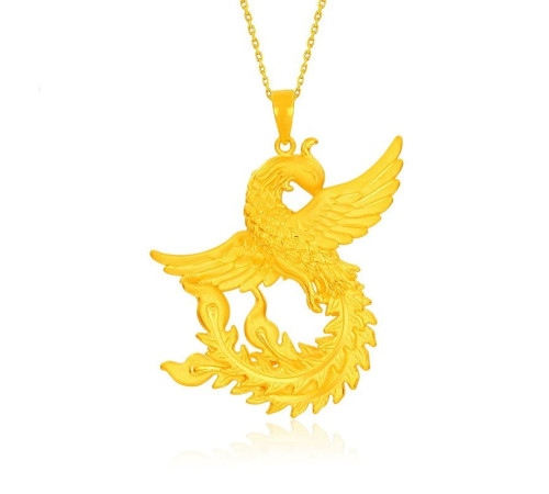 Золота підвіска Фенікс для щастя, здоров'я, мудрості, процвітання та захисту
