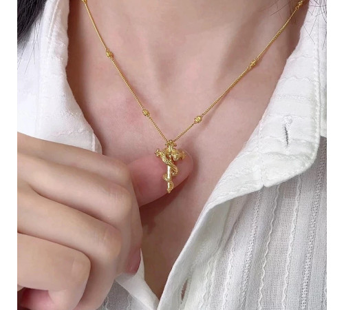 Золота Підвіска Змія з Ваджерою талісман для Багатства, Здоров'я, Ізобіля, Любові удачі на рік Змії