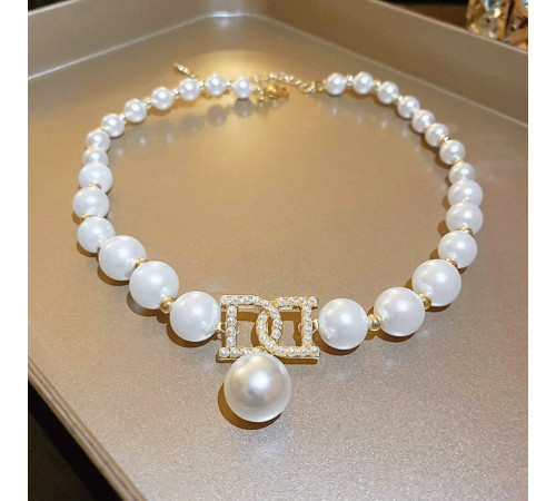 Чокер Діор Перлинне намисто з підвіскою для стильної дівчини