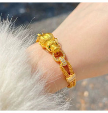 Браслет Дракон Золотий 18 каратів із фіанітами Малайзія Гроші та Здоров'я