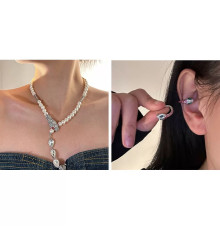 Підвіска Чокер Змія намисто та сережки з фіанітами для Багатства, удачі та процвітання